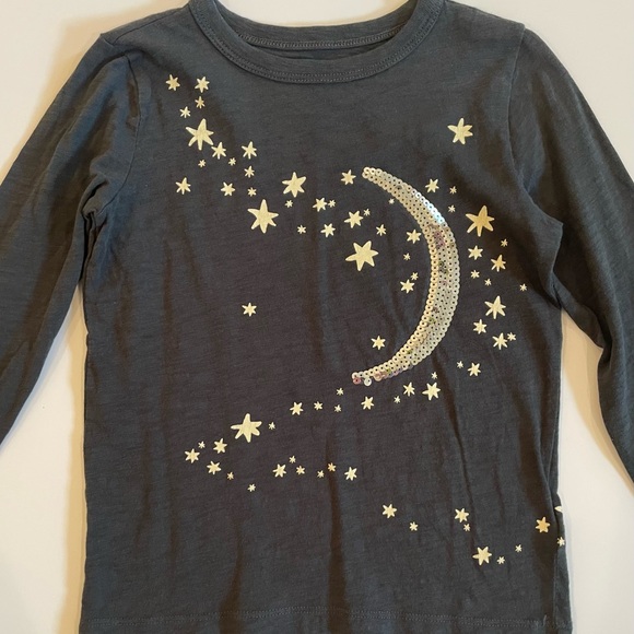 Crewcuts 4-5T Sequin Moon and Stars Long Sleeve Tee - Picture 4 of 4